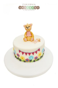  Tort Miś Kwiaty dla dziewczynki