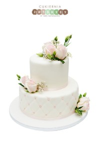 Tort na chrzest z Żywymi Kwiatami