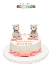 Tort na chrzest z Misiami 