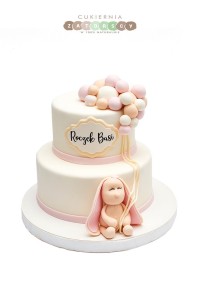 Tort na roczek Królik z Balonami