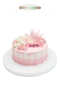 Tort Na Roczek Z Koroną Drip Cake