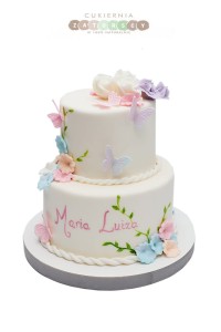 Tort Motylki Kwiaty Dla Dziewczynki Dwupiętrowy