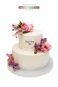 Tort Z Żywymi Kwiatami Dwupiętowy 