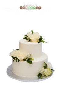 Tort Klasyczny z Żywymi Kwiatami Dwupiętrowy 