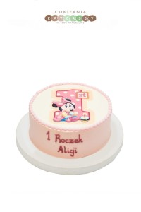 Tort z opłatkiem Na Roczek z Myszką Minnie