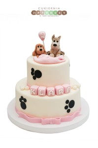 Tort dla Dziewczynki z Pieskami Dwupiętrowy