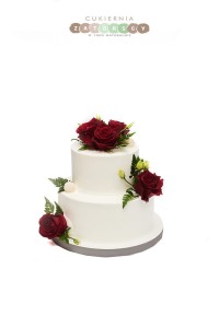 Tort Klasyczny z Żywymi Kwiatami Dwupiętrowy  