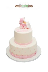 Tort na chrzest z Wózkiem