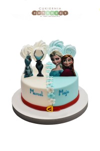  Tort  Kraina Lodu dla Chłopca i Dziewczynki 