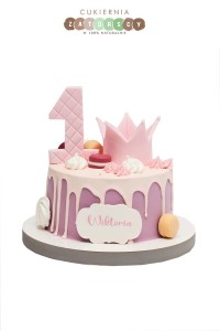 Tort Na Roczek Z Koroną Drip Cake 