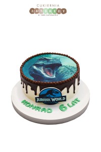 Tort z opłatkiem Dinozaur  Jurassic Park