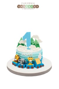  Tort  Na Roczek Dla Chłopca Zwierzęta Wagony