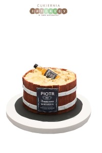  Tort Beczka z Whisky z Kostkami Lodu