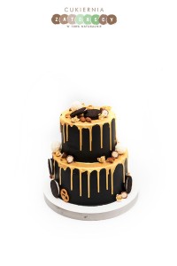 Tort Czarno Złoty Dwupiętrowy