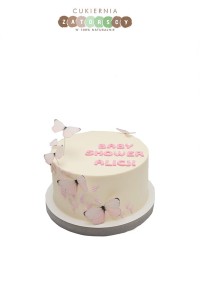 Tort Baby Shower Dla Dziewczynki Motylki