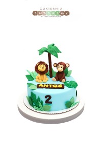  Tort ze Zwierzętami Małpa Tygrys