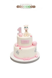 Tort na Roczek Kot dla Dziewczynki