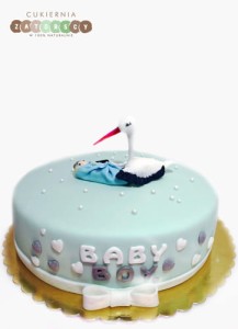 Tort Bocian i Dzidziuś Baby Shower