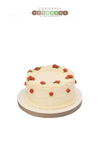  Tort  Kremowy z Kwiatuszkami