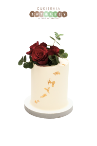 Tort  Klasyczny Żywe Kwiatami Złoto Ukryte piętro