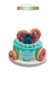 Tort Stich Niebieski z Pączkami