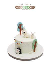 Tort  Zimowy Pingwin Niedźwiedź dla Dzieci 