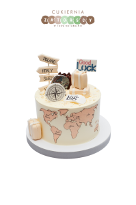 Tort Dla Podróżniczki Mapa Walizki Świat