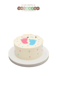 Tort Gender Reveal Różowa i Niebieska Stópka