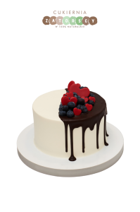  Tort Klasyczny Drip Cake z Borówkami Serca