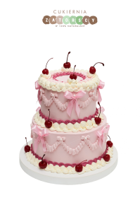  Tort Lambert Cake  Różowy Vintage z Wiśniami
