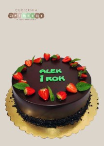 Tort mini na roczek w czekoladzie