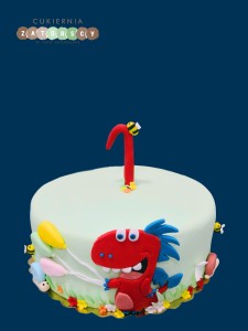 Tort mini na roczek Smok Edzio
