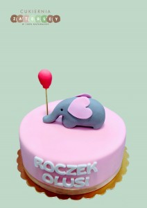 Tort mini na roczek ze Słonikiem 