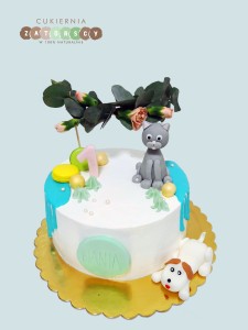 Tort na roczek Kot i Pies