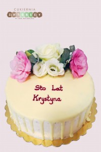  Tort Klasyczny Drip Cake z kwiatami