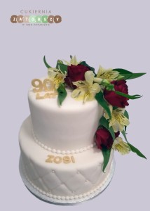 Tort klasyczny z Żywymi Kwiatami Dwupiętrowy