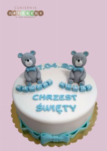 Tort na chrzest z Misiami