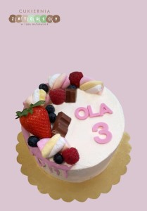  Tort mini Drip cake  z Owocami dla Dziewczynki