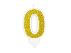 Świeczka Złota Brokatowa nr 0