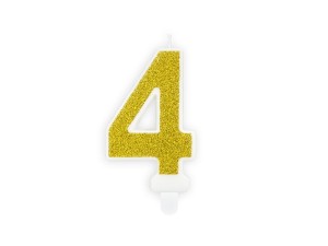 Świeczka Złota Brokatowa nr 4