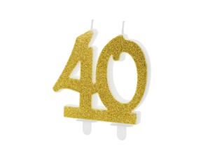 Świeczka Złota Brokatowa nr 40