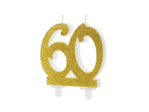 Świeczka Złota Brokatowa nr 60