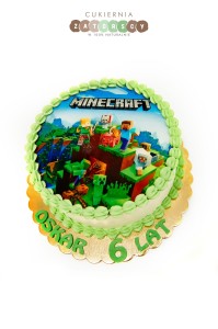Tort mini z opłatkiem Minecraft 